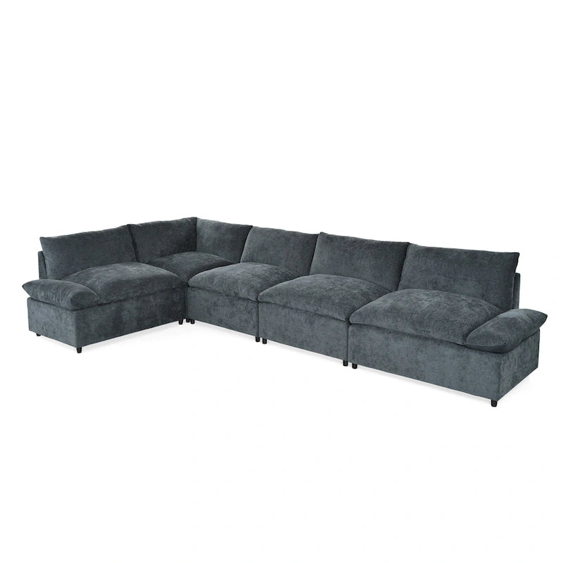 Christopher Knight Home – Harper 115 modulares Polstersofa mit Plüschkissen und versteckten Staufächern