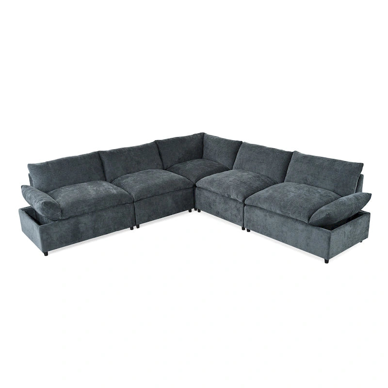 Christopher Knight Home – Harper 115 modulares Polstersofa mit Plüschkissen und versteckten Staufächern