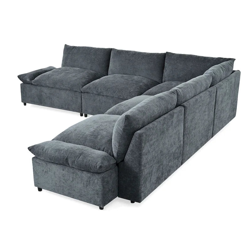 Christopher Knight Home – Harper 115 modulares Polstersofa mit Plüschkissen und versteckten Staufächern