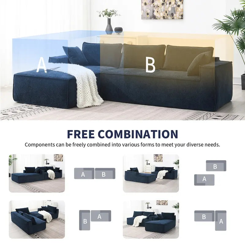 Zab Chenille zweiteiliges Sektionalsofa von GDFStudio