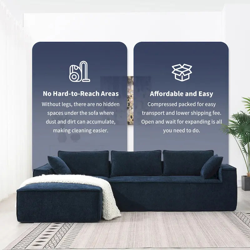 Zab Chenille zweiteiliges Sektionalsofa von GDFStudio