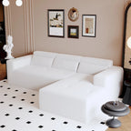 Christopher Knight Home - 109 Modernes modulares Sektionssofa, L-förmige Couch aus Teddy-Stoff mit Recamiere und Kissen