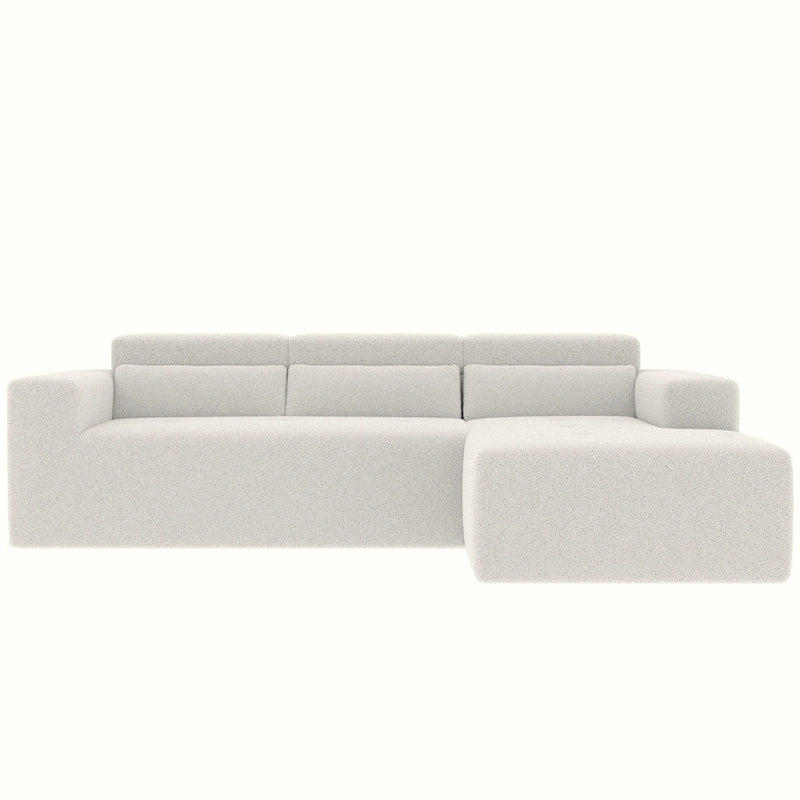 Christopher Knight Home - 109 Modernes modulares Sektionssofa, L-förmige Couch aus Teddy-Stoff mit Recamiere und Kissen