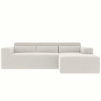Christopher Knight Home - 109 Modernes modulares Sektionssofa, L-förmige Couch aus Teddy-Stoff mit Recamiere und Kissen