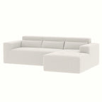 Christopher Knight Home - 109 Modernes modulares Sektionssofa, L-förmige Couch aus Teddy-Stoff mit Recamiere und Kissen