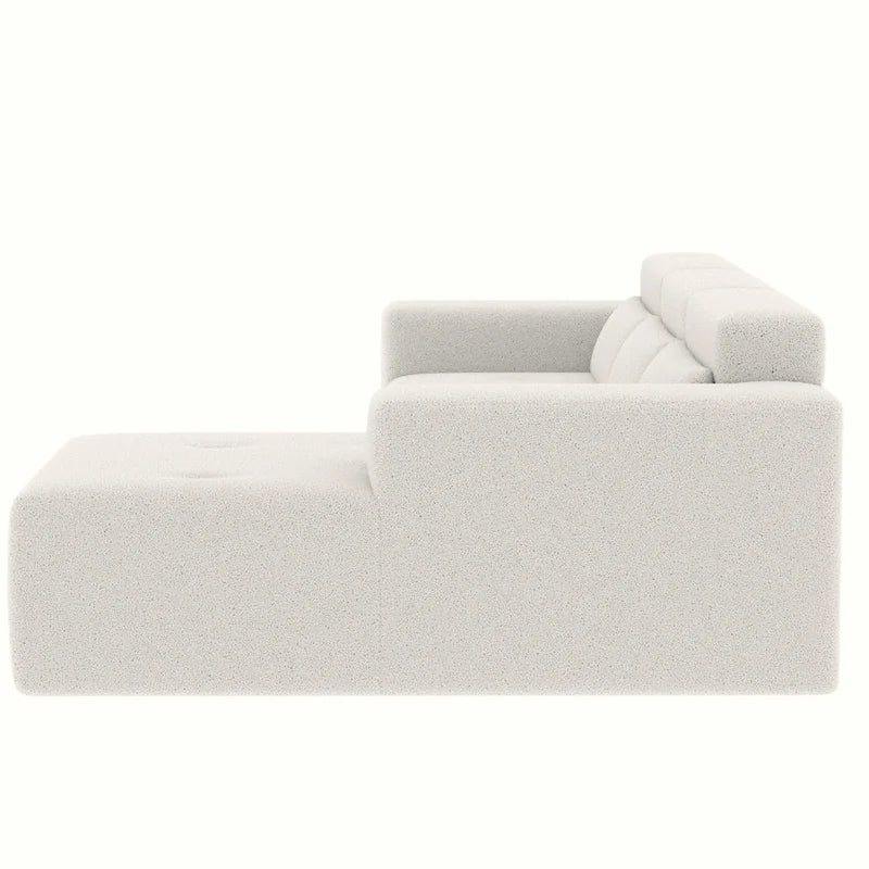 Christopher Knight Home - 109 Modernes modulares Sektionssofa, L-förmige Couch aus Teddy-Stoff mit Recamiere und Kissen