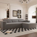 Christopher Knight Home - 109 Modernes modulares Sektionssofa, L-förmige Couch aus Teddy-Stoff mit Recamiere und Kissen