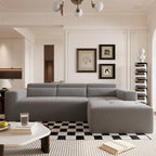 Christopher Knight Home - 109 Modernes modulares Sektionssofa, L-förmige Couch aus Teddy-Stoff mit Recamiere und Kissen
