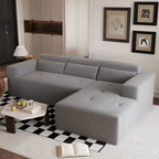Christopher Knight Home - 109 Modernes modulares Sektionssofa, L-förmige Couch aus Teddy-Stoff mit Recamiere und Kissen