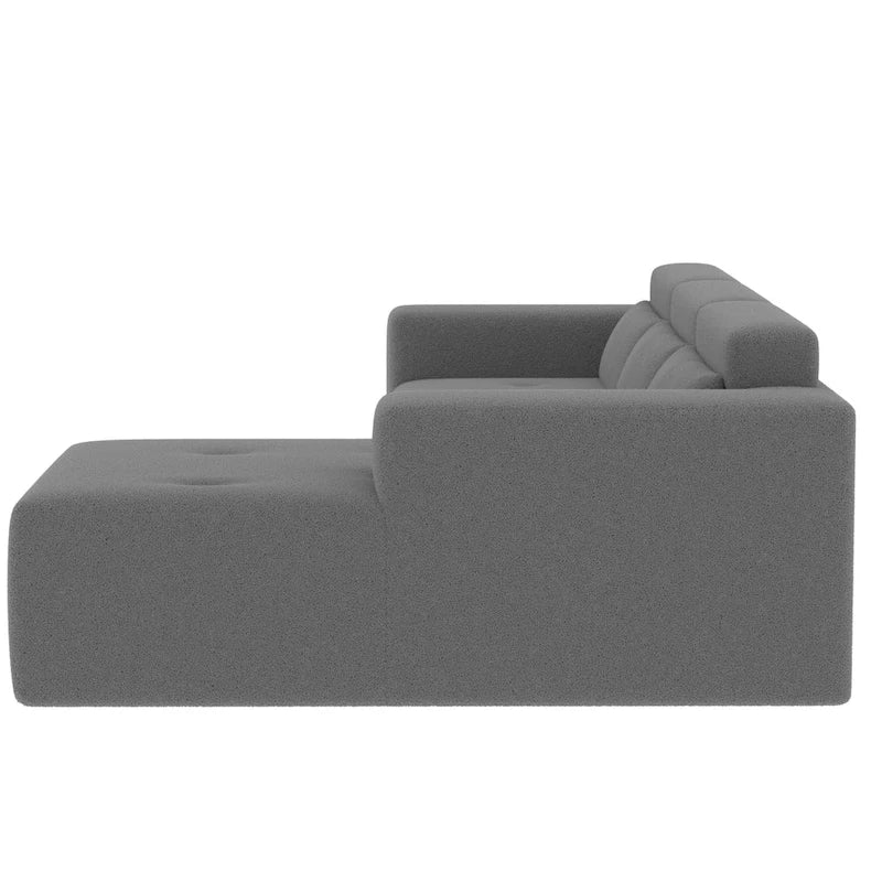 Christopher Knight Home - 109 Modernes modulares Sektionssofa, L-förmige Couch aus Teddy-Stoff mit Recamiere und Kissen
