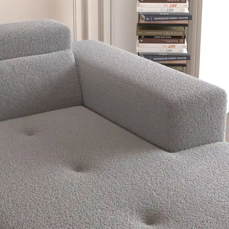 Christopher Knight Home - 109 Modernes modulares Sektionssofa, L-förmige Couch aus Teddy-Stoff mit Recamiere und Kissen