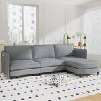 Christopher Knight Home - Benjamin Geräumiges 3-Sitzer L-förmiges Sofa mit beweglicher Ottomane und Aufbewahrungstaschen