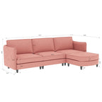 Christopher Knight Home - Benjamin Geräumiges 3-Sitzer L-förmiges Sofa mit beweglicher Ottomane und Aufbewahrungstaschen