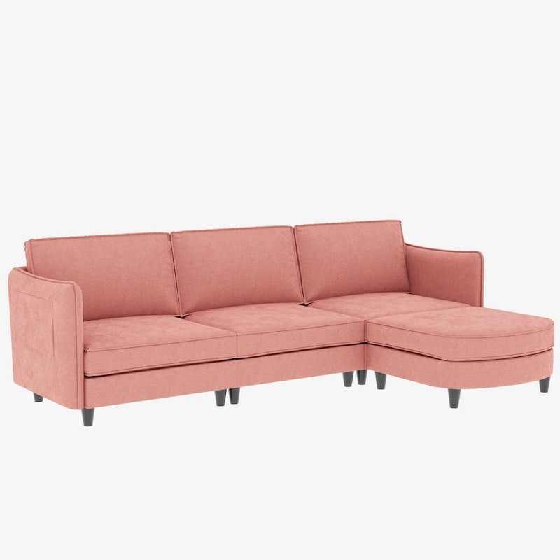 Christopher Knight Home - Benjamin Geräumiges 3-Sitzer L-förmiges Sofa mit beweglicher Ottomane und Aufbewahrungstaschen