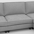 Christopher Knight Home - Benjamin Geräumiges 3-Sitzer L-förmiges Sofa mit beweglicher Ottomane und Aufbewahrungstaschen