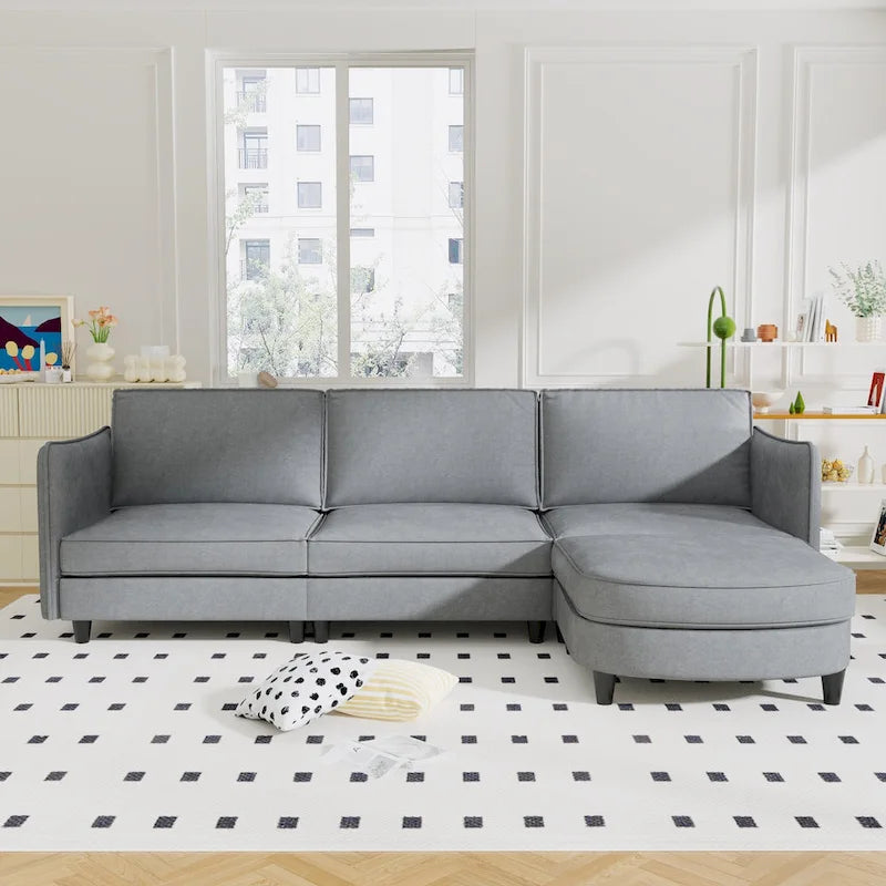 Christopher Knight Home - Benjamin Geräumiges 3-Sitzer L-förmiges Sofa mit beweglicher Ottomane und Aufbewahrungstaschen
