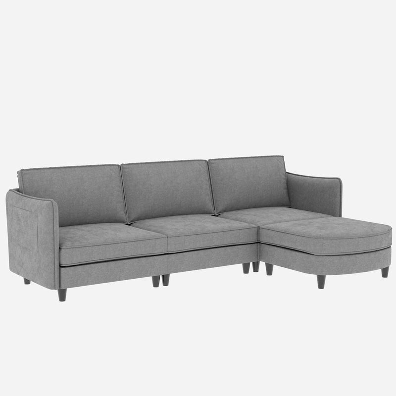 Christopher Knight Home - Benjamin Geräumiges 3-Sitzer L-förmiges Sofa mit beweglicher Ottomane und Aufbewahrungstaschen