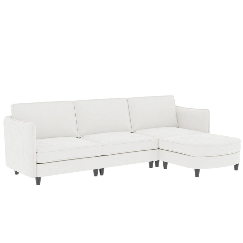 Christopher Knight Home - Benjamin Geräumiges 3-Sitzer L-förmiges Sofa mit beweglicher Ottomane und Aufbewahrungstaschen