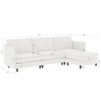 Christopher Knight Home - Benjamin Geräumiges 3-Sitzer L-förmiges Sofa mit beweglicher Ottomane und Aufbewahrungstaschen
