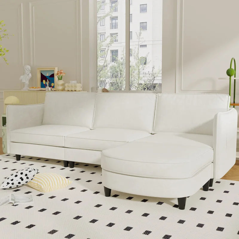 Christopher Knight Home - Benjamin Geräumiges 3-Sitzer L-förmiges Sofa mit beweglicher Ottomane und Aufbewahrungstaschen