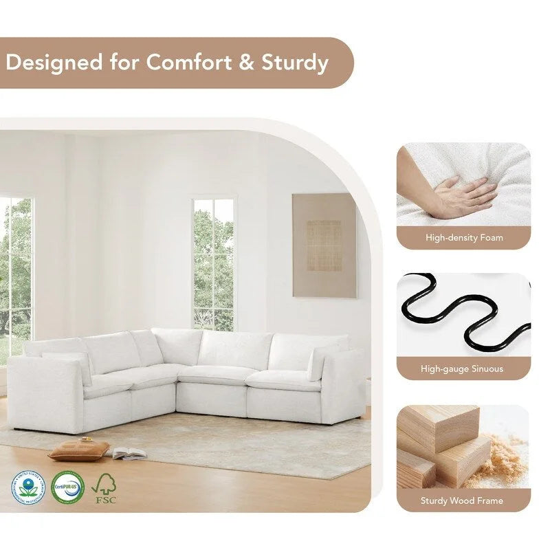 Cypress 141W L-förmiges Power Sectional Sofa mit elektrischen Fußstützen