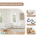 Cypress 141W L-förmiges Power Sectional Sofa mit elektrischen Fußstützen