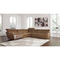 Signature Design by Ashley Temmpton Medium Brown 5-Piece Power Reclining Sectional - 110W x 110D x 34H