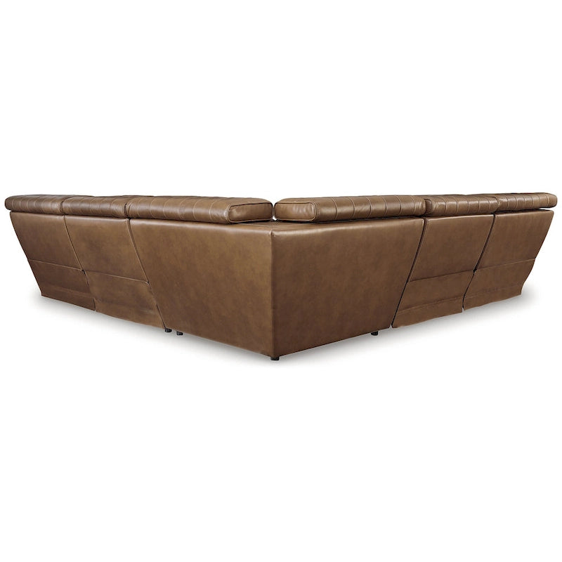 Signature Design by Ashley Temmpton mittelbraunes 5-teiliges motorisiertes Sektionssofa – 279B x 279T x 86H