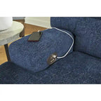 Signature Design by Ashley Acklen Place Blue 6-teiliges elektrisches Relaxsofa mit Chaiselongue – 137B x 124T x 42H
