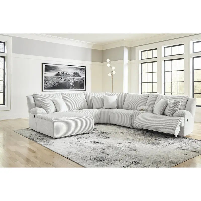 Signature Design by Ashley Top Tier hellgraues 6-teiliges Relax-Sofa mit Chaiselongue - 149,5B x 132,5T x 40H