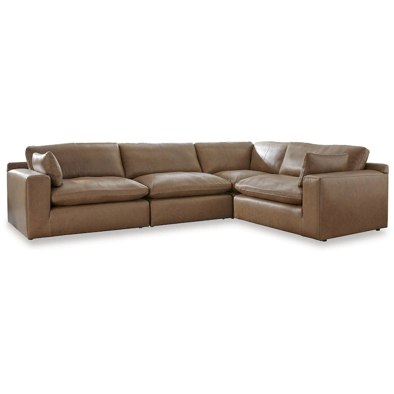 Signature Design by Ashley Emilia Brown 4-Piece Sectional - 130 W x 90 D x 36 H
