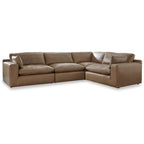 Signature Design by Ashley Emilia Brown 4-Piece Sectional - 130 W x 90 D x 36 H