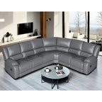 129 W Kunstleder 6-Sitzer Großes manuelles Relax-Sofa