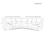 129 W Kunstleder 6-Sitzer Großes manuelles Relax-Sofa