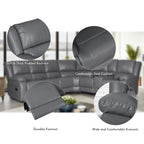 129 W Kunstleder 6-Sitzer Großes manuelles Relax-Sofa