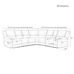 129 W Kunstleder 6-Sitzer Großes manuelles Relax-Sofa