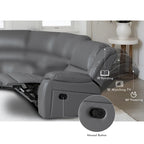 129 W Kunstleder 6-Sitzer Großes manuelles Relax-Sofa