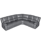 129 W Kunstleder 6-Sitzer Großes manuelles Relax-Sofa