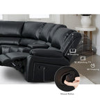 129 W Kunstleder 6-Sitzer Großes manuelles Relax-Sofa