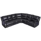 129 W Kunstleder 6-Sitzer Großes manuelles Relax-Sofa