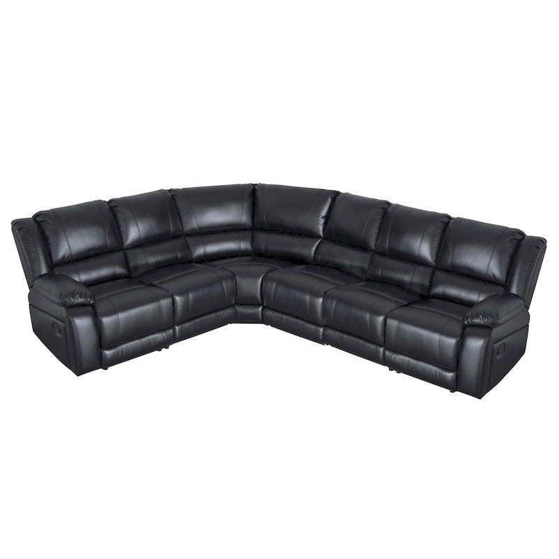 129 W Kunstleder 6-Sitzer Großes manuelles Relax-Sofa