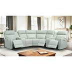 Sofa Garnitur aus echtem Leder mit elektrischer Relaxfunktion, verstellbaren Kopfstützen, USB- und USB-C-Anschluss