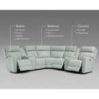 Sofa Garnitur aus echtem Leder mit elektrischer Relaxfunktion, verstellbaren Kopfstützen, USB- und USB-C-Anschluss