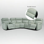 Sofa Garnitur aus echtem Leder mit elektrischer Relaxfunktion, verstellbaren Kopfstützen, USB- und USB-C-Anschluss