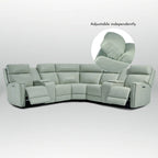 Sofa Garnitur aus echtem Leder mit elektrischer Relaxfunktion, verstellbaren Kopfstützen, USB- und USB-C-Anschluss