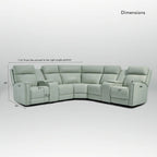 Sofa Garnitur aus echtem Leder mit elektrischer Relaxfunktion, verstellbaren Kopfstützen, USB- und USB-C-Anschluss