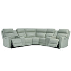 Sofa Garnitur aus echtem Leder mit elektrischer Relaxfunktion, verstellbaren Kopfstützen, USB- und USB-C-Anschluss