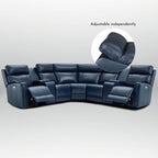 Sofa Garnitur aus echtem Leder mit elektrischer Relaxfunktion, verstellbaren Kopfstützen, USB- und USB-C-Anschluss