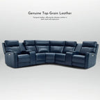 Sofa Garnitur aus echtem Leder mit elektrischer Relaxfunktion, verstellbaren Kopfstützen, USB- und USB-C-Anschluss