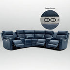 Sofa Garnitur aus echtem Leder mit elektrischer Relaxfunktion, verstellbaren Kopfstützen, USB- und USB-C-Anschluss